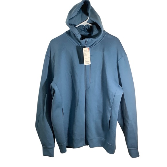 Uniqlo Menβs Blue Full-Zip Hoodie Long Sleeve Stretch Dry Sweat - Picture 1 of 10